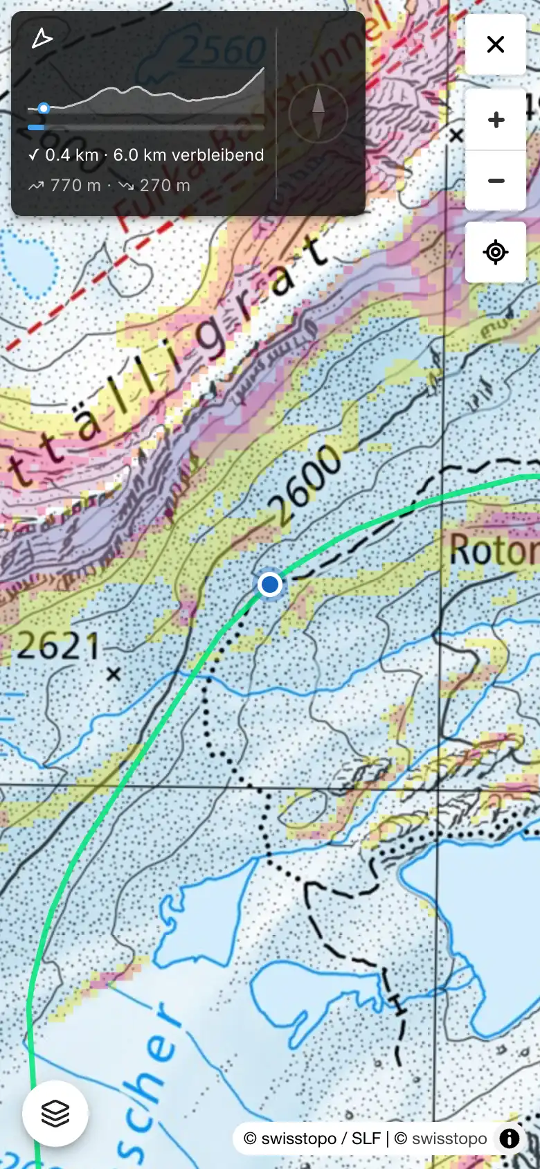 GPS-Navigation mit Höhenprofil