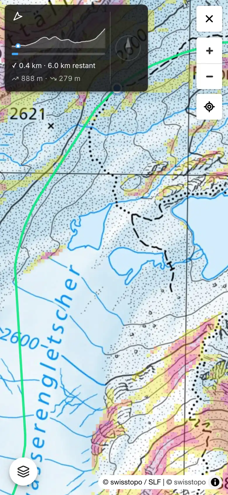 Navigation GPS avec profil altimétrique